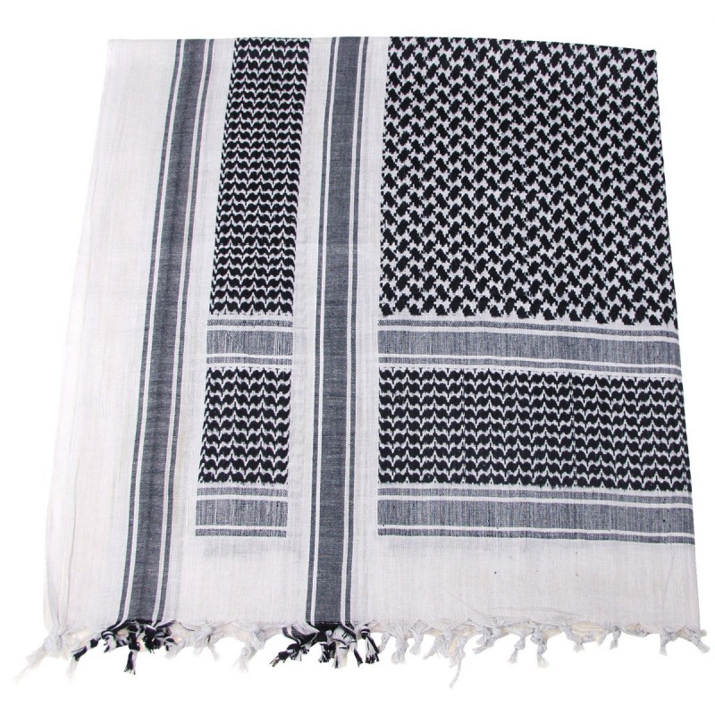 PLO / Shemag / Kufiya oder Palästinensertuch schwarz/weiß Grösse: ca. 1,15 x 1,10 m