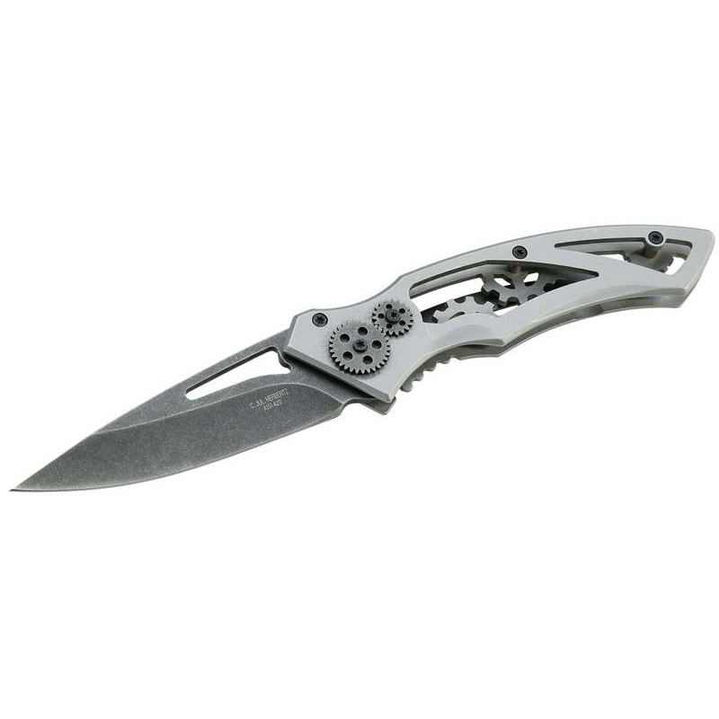 Herbertz Einhandmesser, Stahl AISI 420, stonewashed