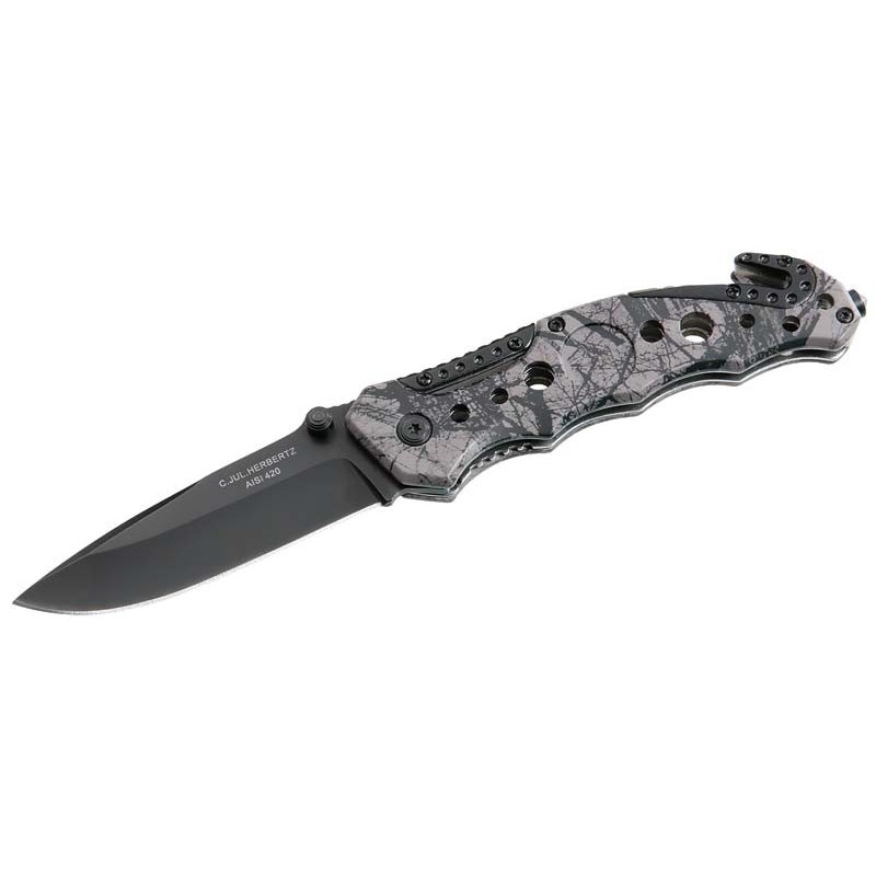 Herbertz Rettungsmesser, Stahl AISI 420, beschichtet,