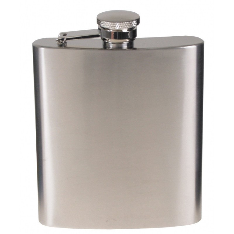 Flachmann, Edelstahl, chrom matt, 8 OZ, 225 ml