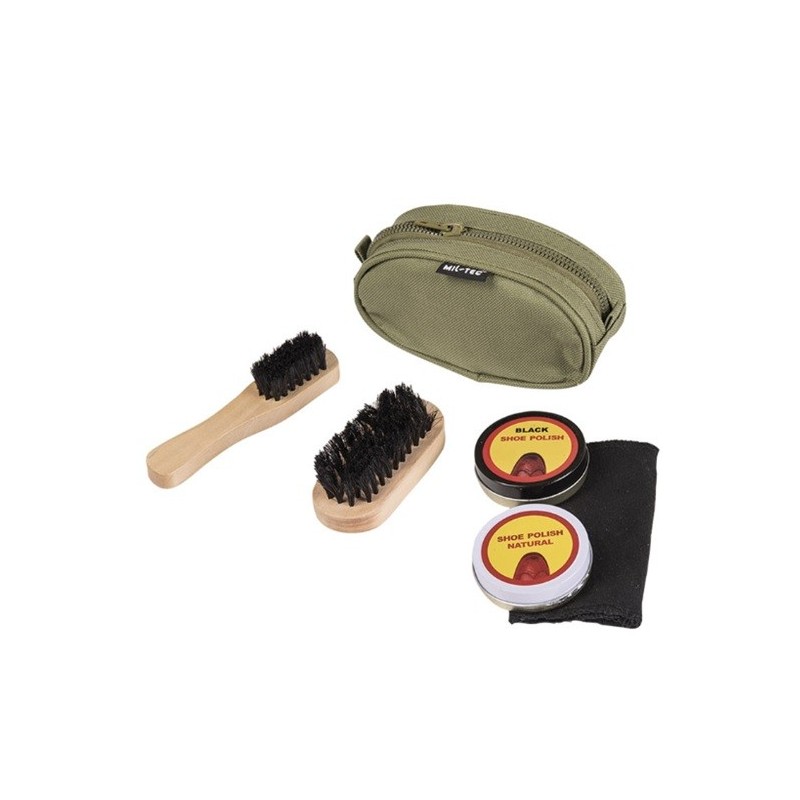 Schuhputzzeug komplett oliv