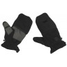Fleece-Faust-Fingerhandschuhe, schwarz, mit Ausziehschlaufen