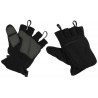 Fleece-Faust-Fingerhandschuhe, schwarz, mit Ausziehschlaufen