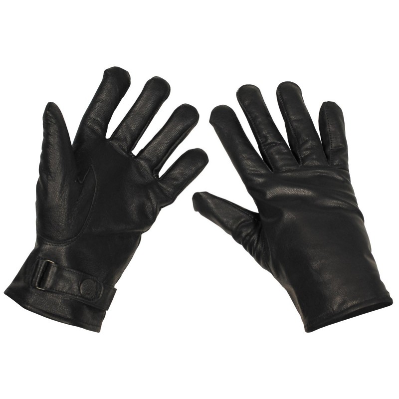 BW Lederhandschuhe, gefüttert, schwarz, Mod.