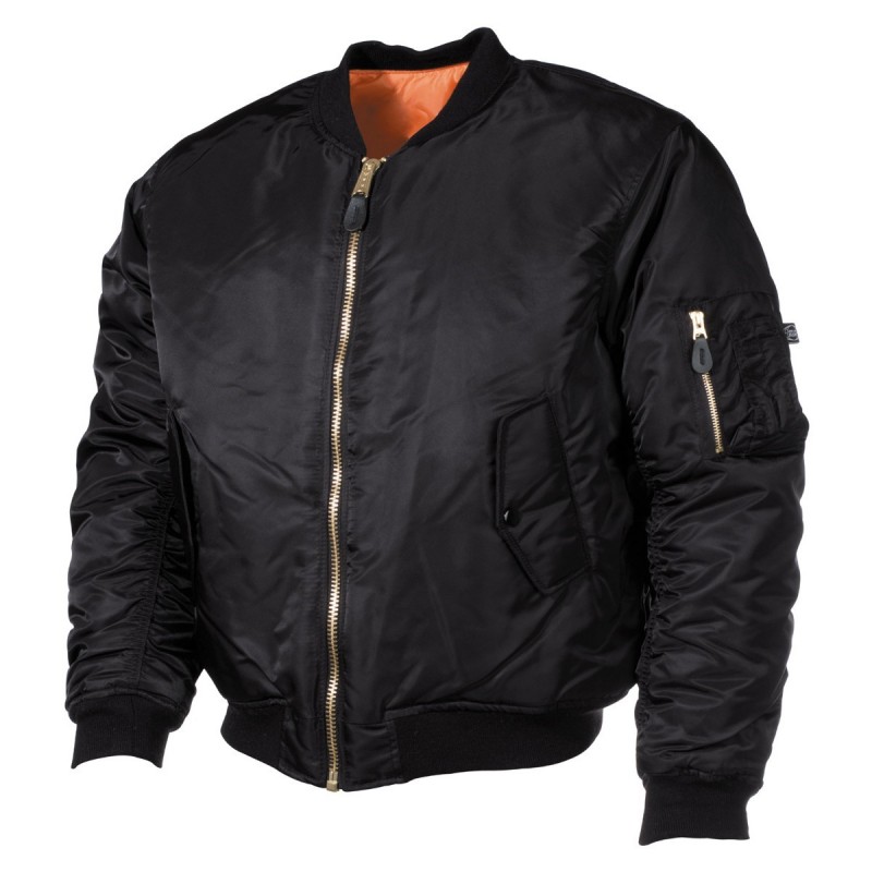 US Pilotenjacke, Fliegerjacke, Bomberjacke, MA1, schwarz