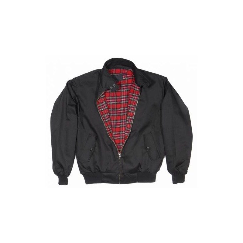 Harrington Jacke schwarz mit Karofutter