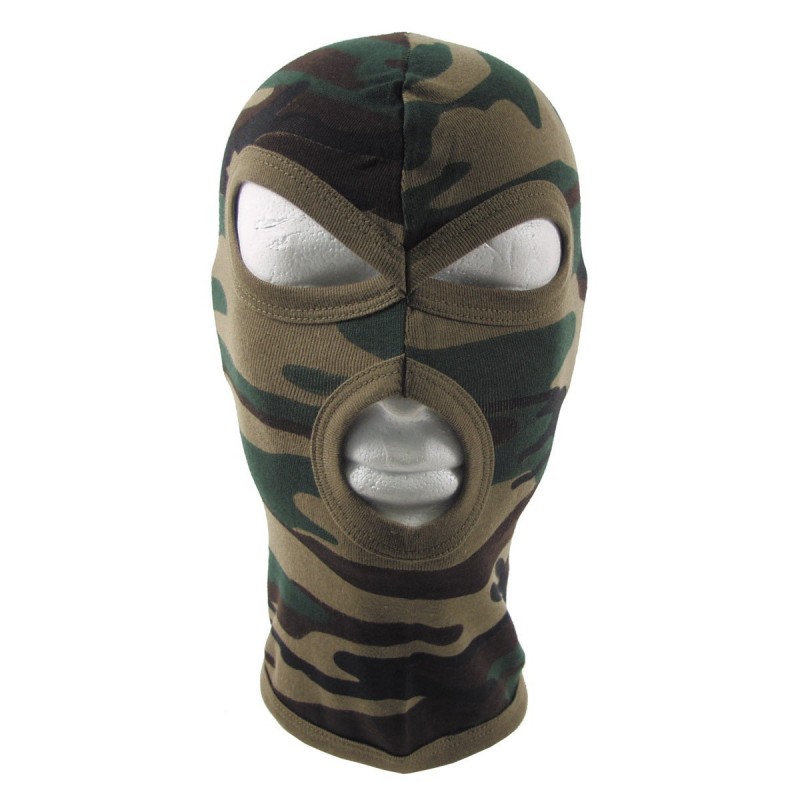 Balaclava, 3-Loch, dünn, 100 % Baumwolle