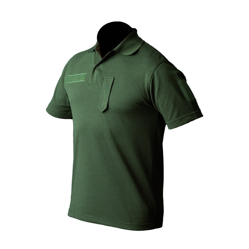 Poloshirt kurzarm (Sport) oliv, mit Klettband und Dienstgradschlaufe