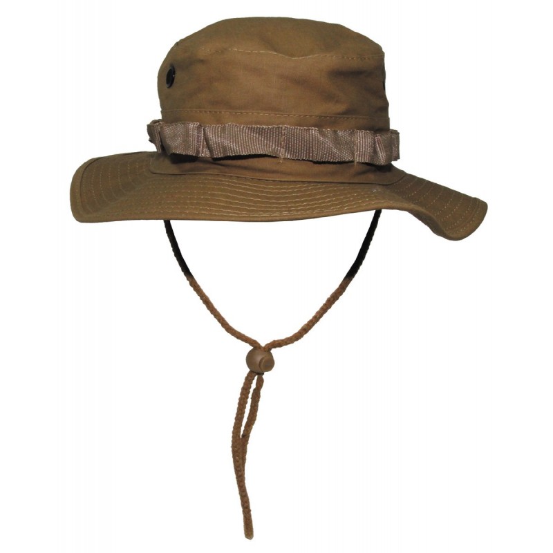 US GI Buschhut, mit Kinnband, GI Boonie, Rip Stop, coyote tan