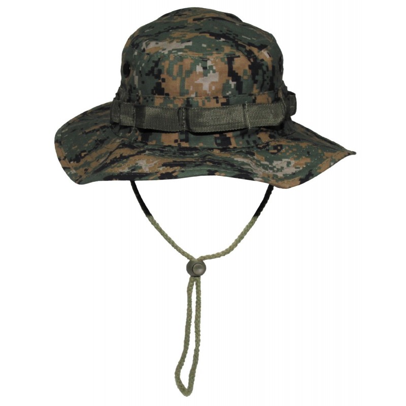 US GI Buschhut, mit Kinnband, GI Boonie, Rip Stop, digital woodland