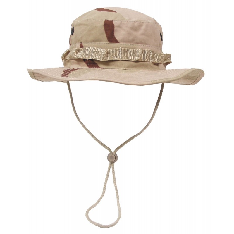 US GI Buschhut, mit Kinnband, GI Boonie, Rip Stop, 3-f-desert