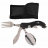 Taschenmesserbesteck, 4 in 1, schwarz, teilbar
