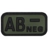 Klettabzeichen, schwarz/oliv, Blutgruppe "AB NEG", 3D