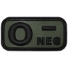 Klettabzeichen, schwarz/oliv, Blutgruppe "O NEG", 3D